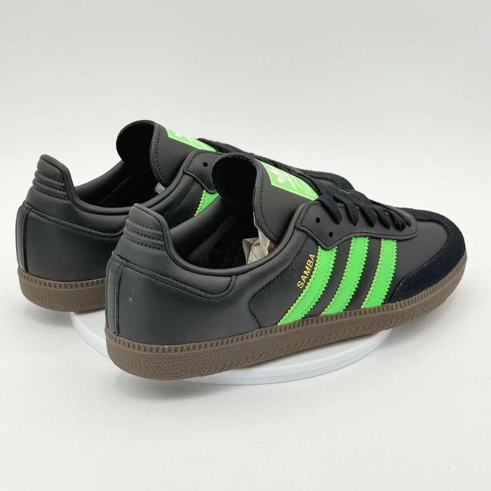 Adidas Samba OG Sneakers Size 8.5 Mens Black Neon Green Gum JR0911 NEW